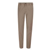 Brun Slim Fit Stretch Bomullsbukser