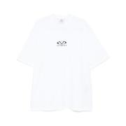 Hvit Logo Print Crew Neck T-skjorte