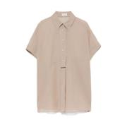 Sandbrun Button-Down Skjorte