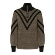 Brun Strikket Pullover Genser