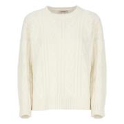 Hvit Kasjmir Ull Jumper Crewneck Sweater