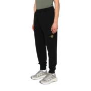 Sorte bomulls sweatpants for menn