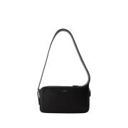 Sort Skinn Racer Hobo Bag