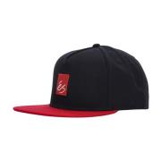 Snapback Lue Svart/Rød Bomull Brodert