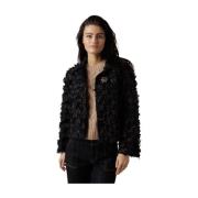 Midnight Fringed Jacket med Broche