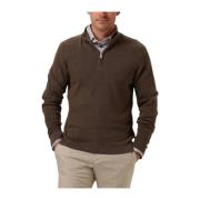 Brun Half-Zip Genser for Menn