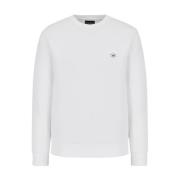 Hvit Crew Neck Logo Sweatshirt