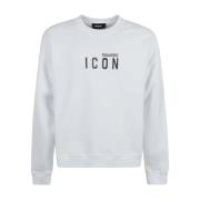 Hvit Sweatshirt Stilig Logo Print