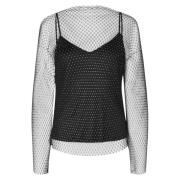 Glitrende Mesh Bluse