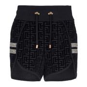 Monogrammet fløyelsshorts