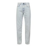 Høy Midje Straight Leg Bleket Jeans