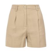 Gabardine Shorts med elastisk linning