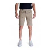 Beige Bomull Bermuda Shorts med Lycra