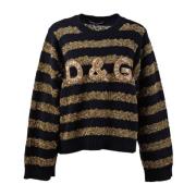 Kvinner Crewneck D&G Applikasjoner Pullover