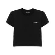 Svart Crew Neck Logo T-skjorte