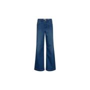 Elegant Flared High-Waist Blå Jeans