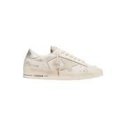 Hvite Skinn Sneakers Vintage Stil