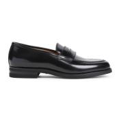 Svarte skinnloafers