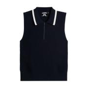 Strikket Poloskjorte - Navy