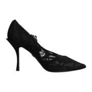 Svart Krystall Mary Jane Stiletto Pumps