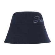 Brodert Logo Bomullsbøttehatt Navy