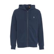 Blå Zip Hoodie Casual Stil Ss25