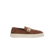 Brun Semsket Belte Loafers