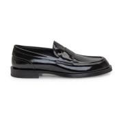 Skinnloafers med Patent Effekt