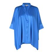 Blå MandyDea Bluse Oversized 3/4 Erme