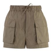 Elastisk Midje Stoff Shorts med Lommer