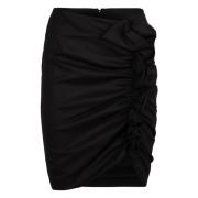 Draped Wool Mini Skirt