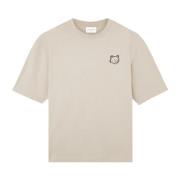 Bomull Crew-neck T-skjorte med Fox Patch