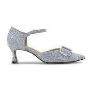 Denim Blue Kitten Heel Sko