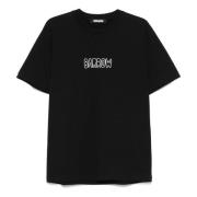 Sort Crew Neck T-skjorte med Logo