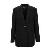 Dyp V-hals Knappet Blazer