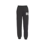 Sorte bomullsjoggers for kvinner