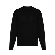 Sort Ull Crew Neck Genser