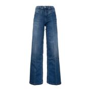 Elefantflare jeans med knappelukking