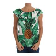 Tropisk Eleganse Paljett Ananas Bluse