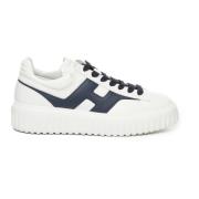 Hvite Skinn Sneakers med Side-H Detalj