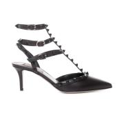 Rockstud Pumps i glatt skinn