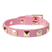 Skinn Stud Armbånd Bubblegum Rosa