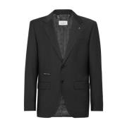 Elegant Svart Blazer med Unikt Design