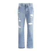 Vintage Slitt Effekt Bomull Jeans