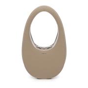 Moderne Oval Mini Veske i Beige