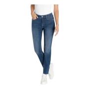 Straight-leg jeans med mid/high-rise midje