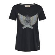 Deco Tee Top med perlemotiv