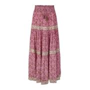 Elegant Diamondll Maxi Skjørt i Rosa