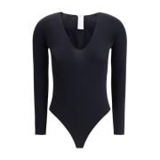 Elegant V-hals Langarmet Bodysuit