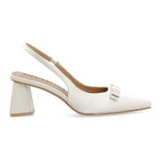 Sløyfe Slingback Satin Off White